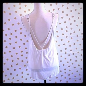 White Lululemon Tank with Open Strappy Back.